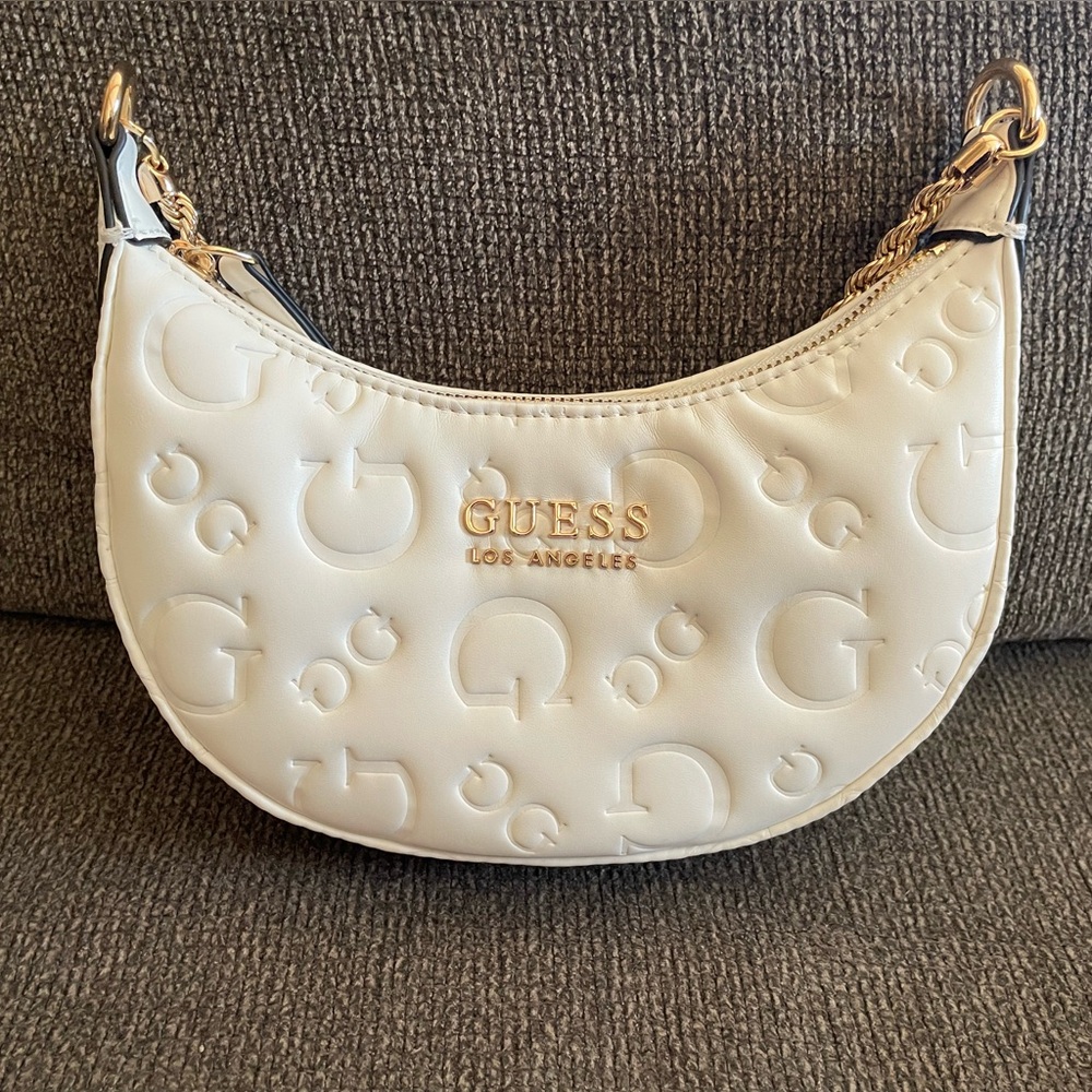 White and gold Guess bag